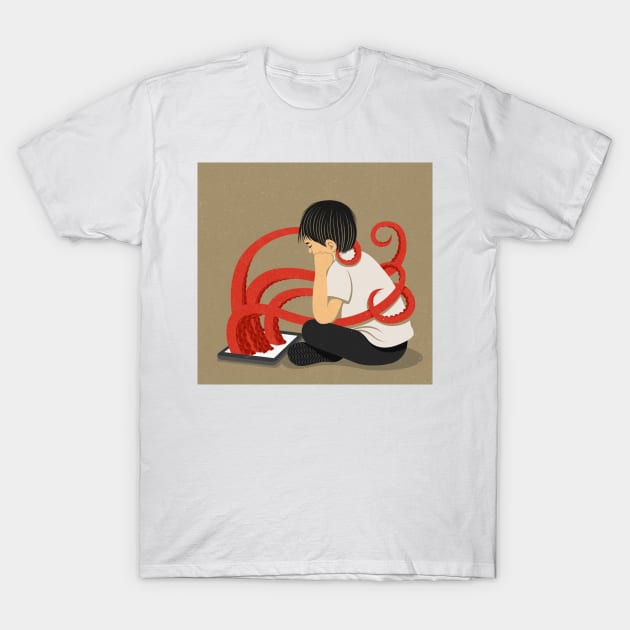 iPad Octopus T-Shirt by John Holcroft